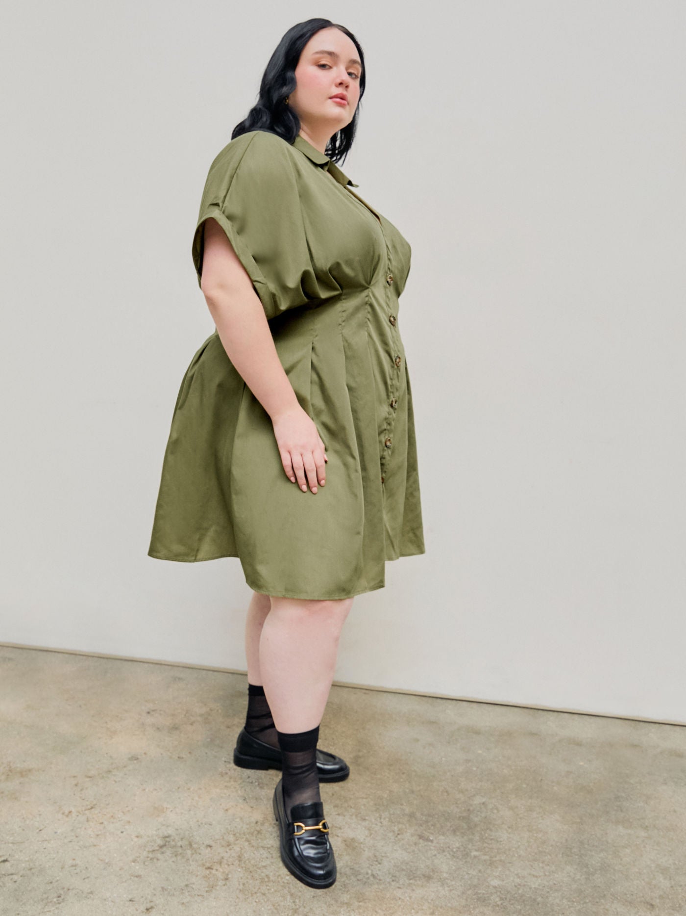 FRANCESCA | Chic Collar Ruffle Dress