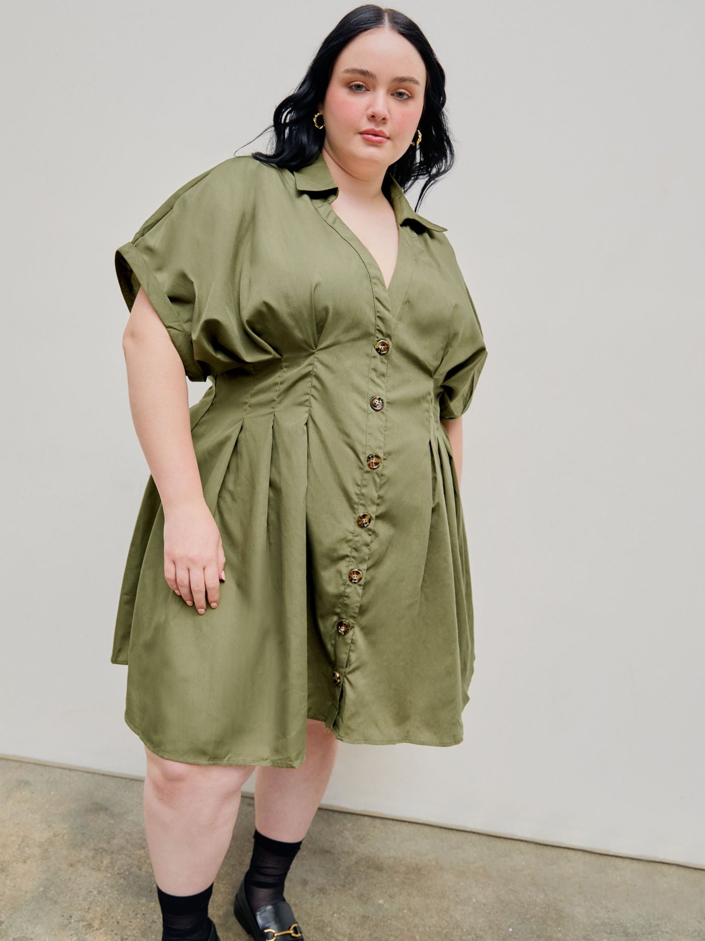 FRANCESCA | Chic Collar Ruffle Dress