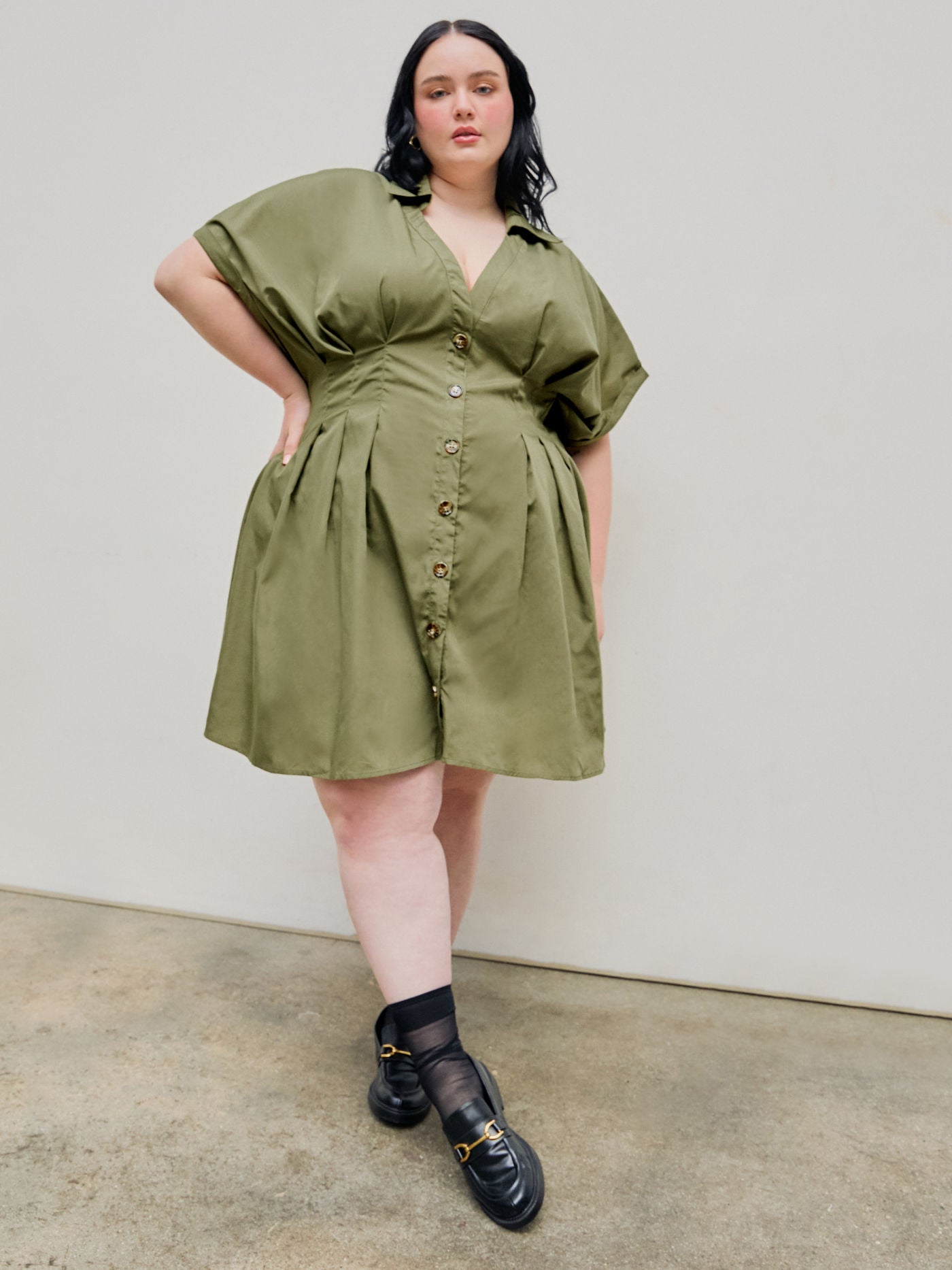 FRANCESCA | Chic Collar Ruffle Dress