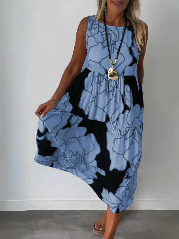 KATHLEEN | SLEEVELESS DRESS WITH PRINT
