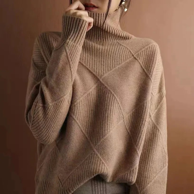DANIE | Trendy High Neck Knit Sweater