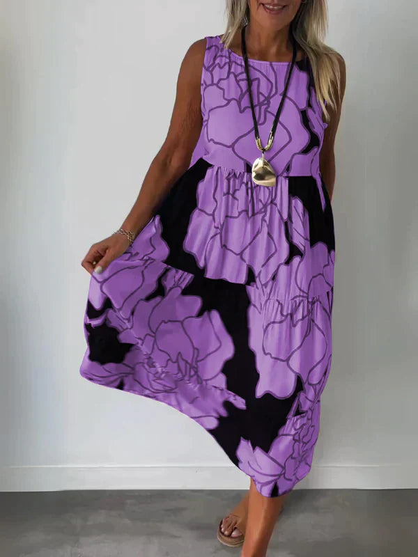 KATHLEEN | SLEEVELESS DRESS WITH PRINT