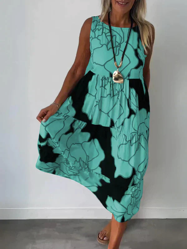 KATHLEEN | SLEEVELESS DRESS WITH PRINT