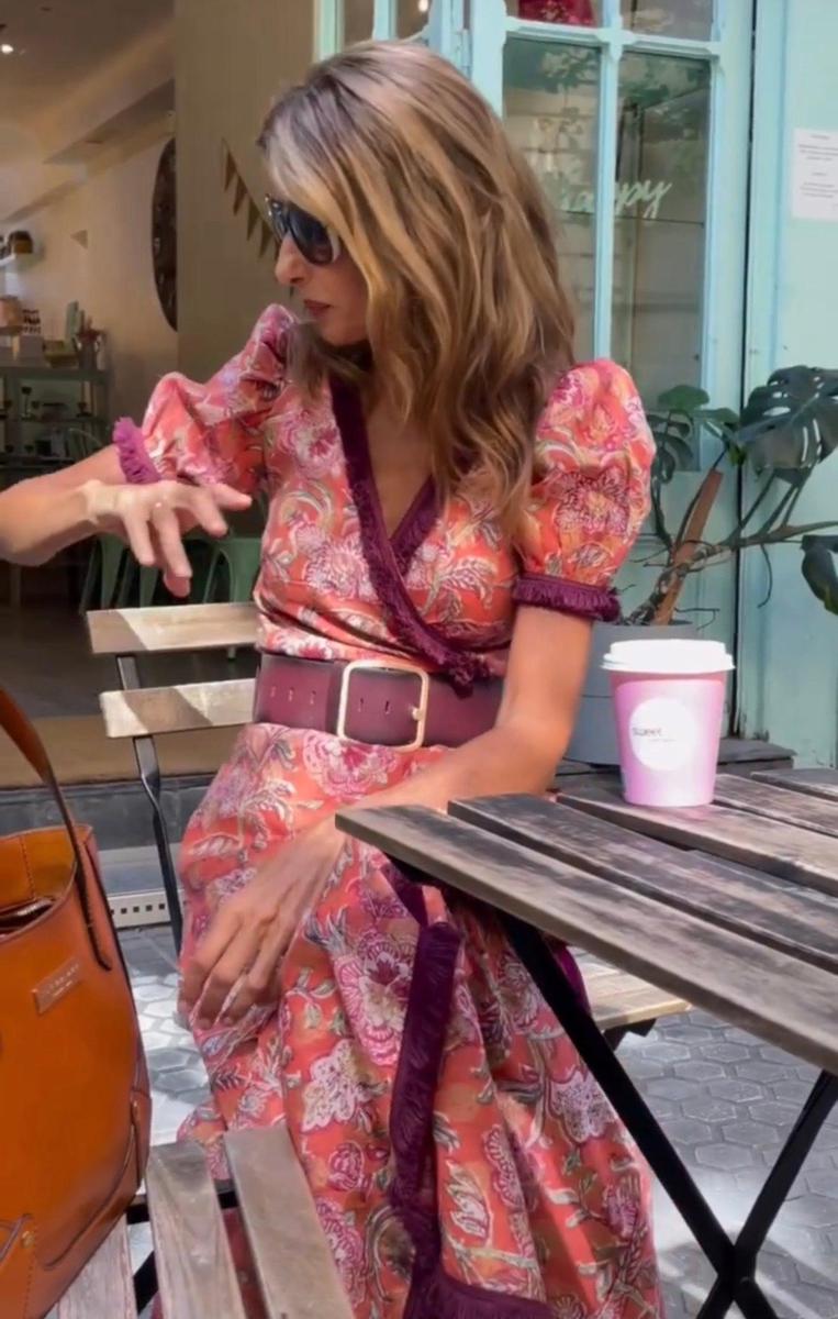 Gracie - Elegant Pink Short Sleeve Maxi Dress