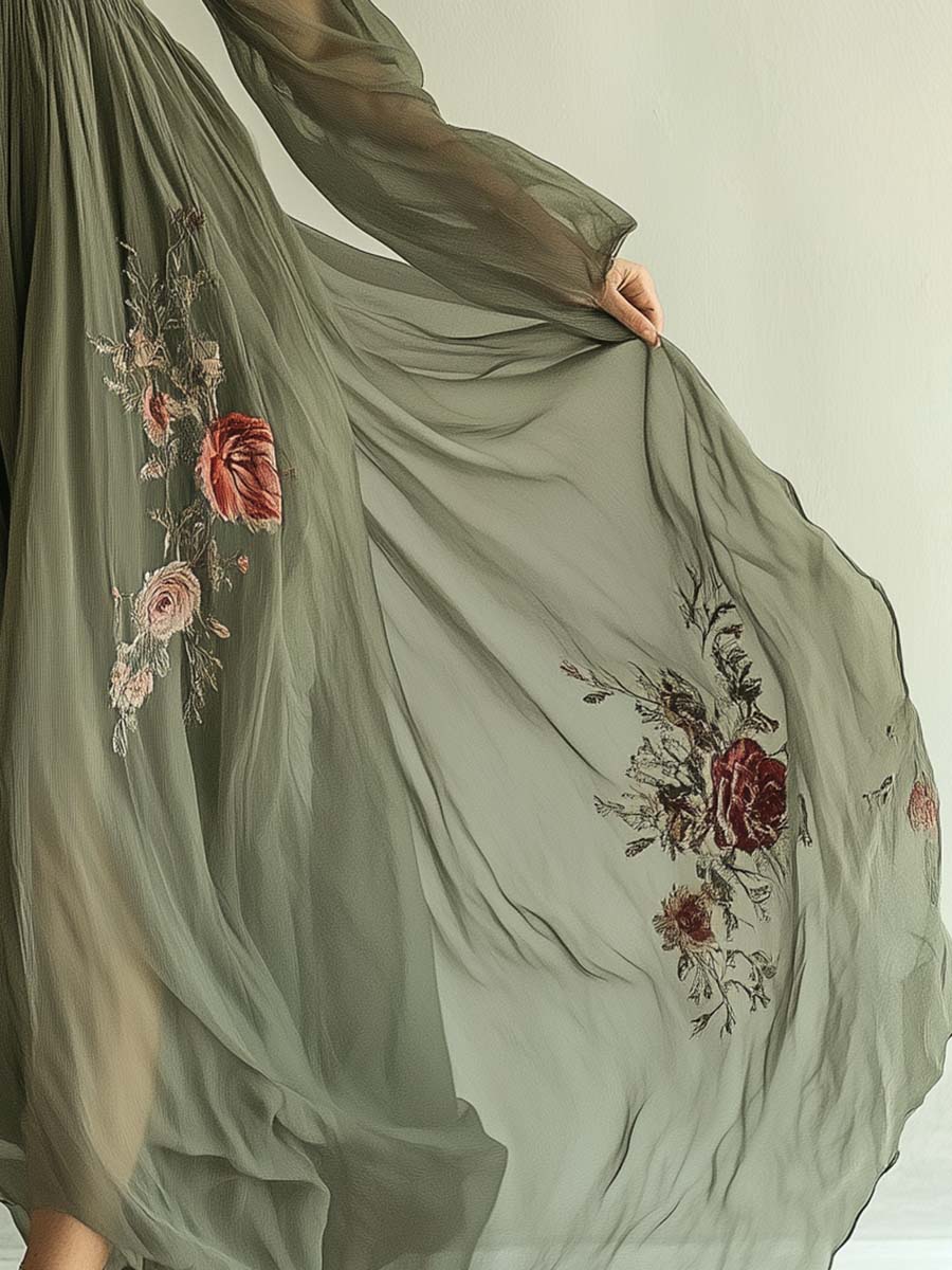 Elena - Floral Print Maxi Dress