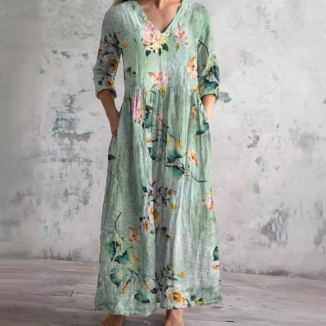 CATALINA | Linen Floral Midi