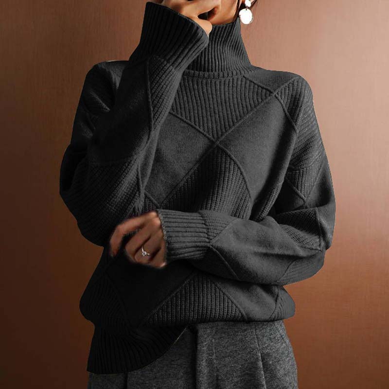 DANIE | Trendy High Neck Knit Sweater