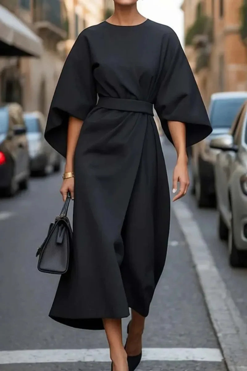 AVA | Batwing Sleeve Midi Dress - Elegance in Motion