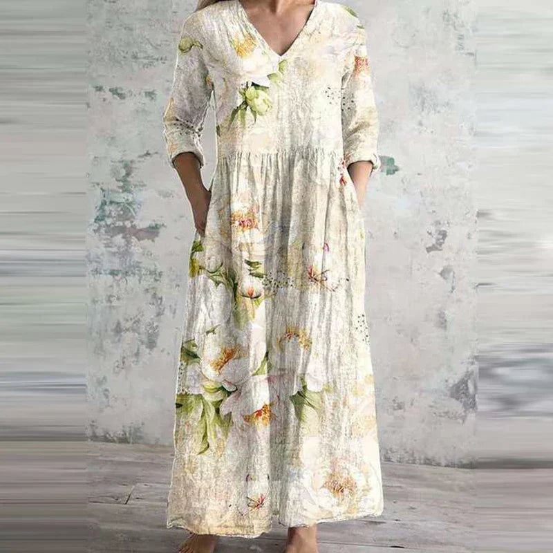 CATALINA | Linen Floral Midi