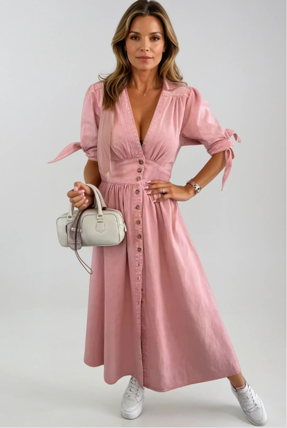 Aveline | Denim Midi Dress