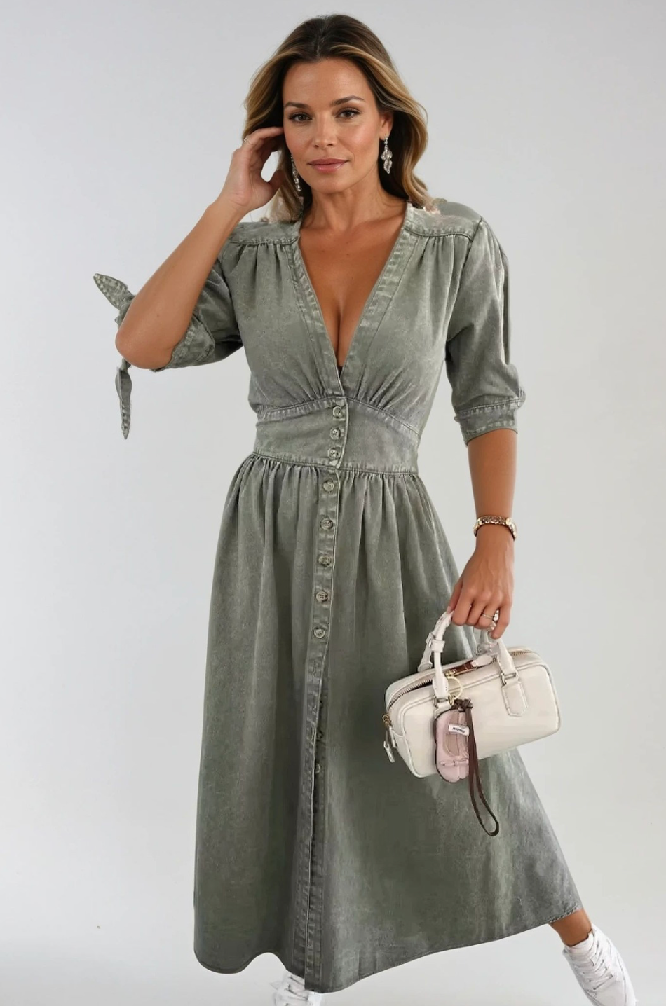 Aveline | Denim Midi Dress