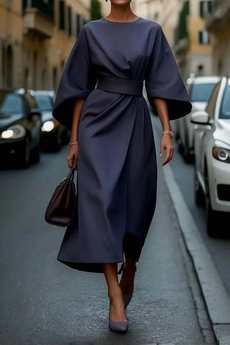 AVA | Batwing Sleeve Midi Dress - Elegance in Motion