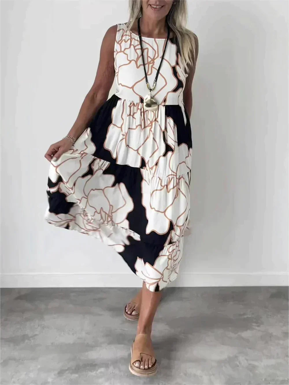 KATHLEEN | SLEEVELESS DRESS WITH PRINT