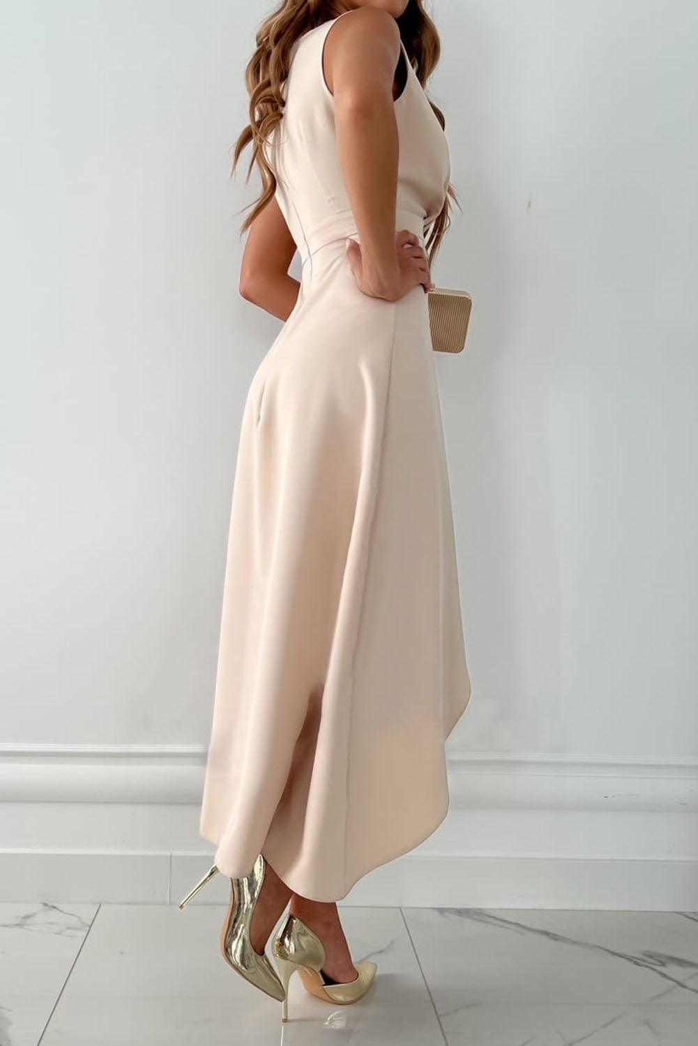 Nathalie – Draped Asymmetric Mini Dress