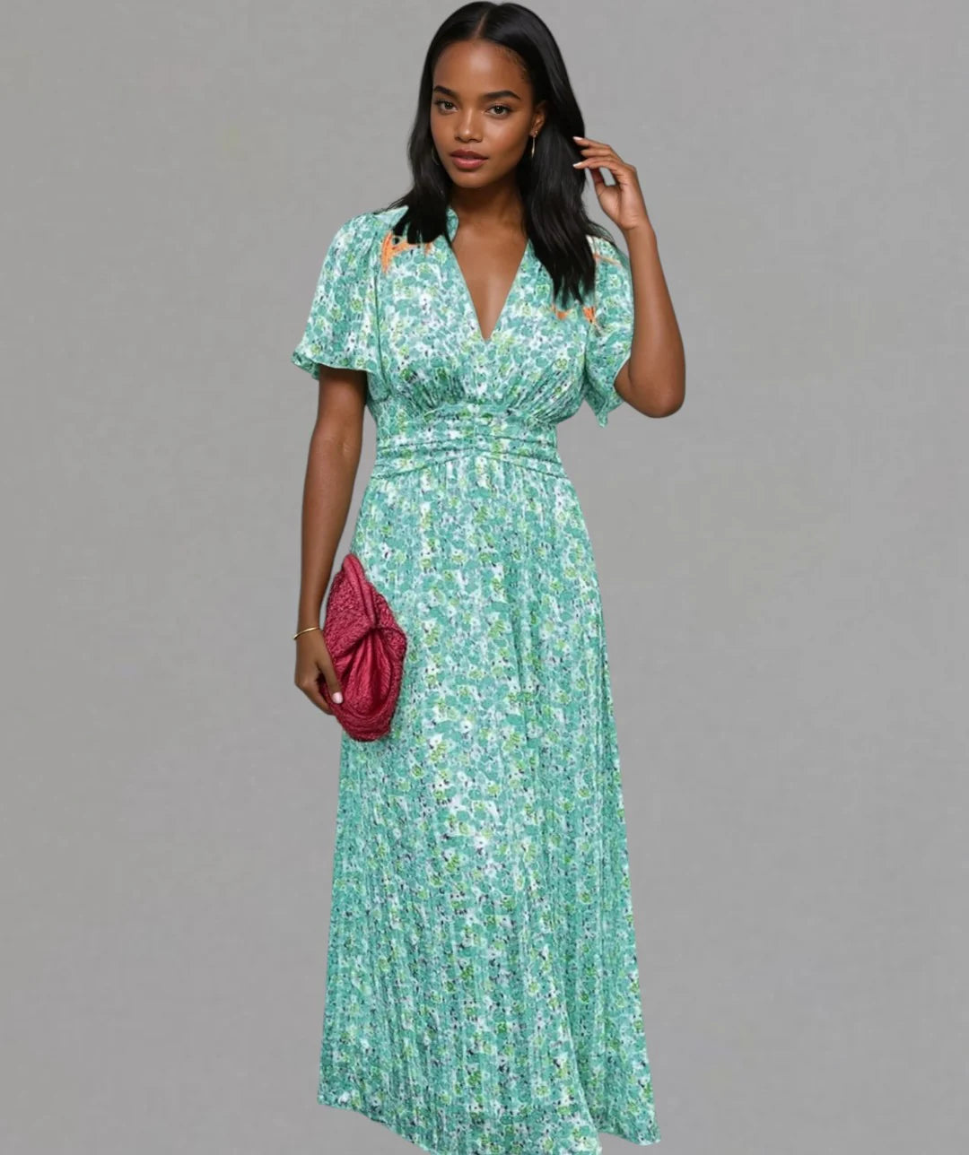 Sophia - Elegant V-Neck Maxi Dress