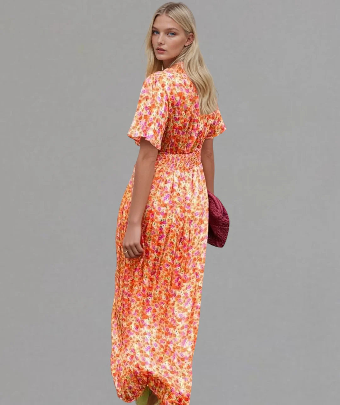 Sophia - Elegant V-Neck Maxi Dress