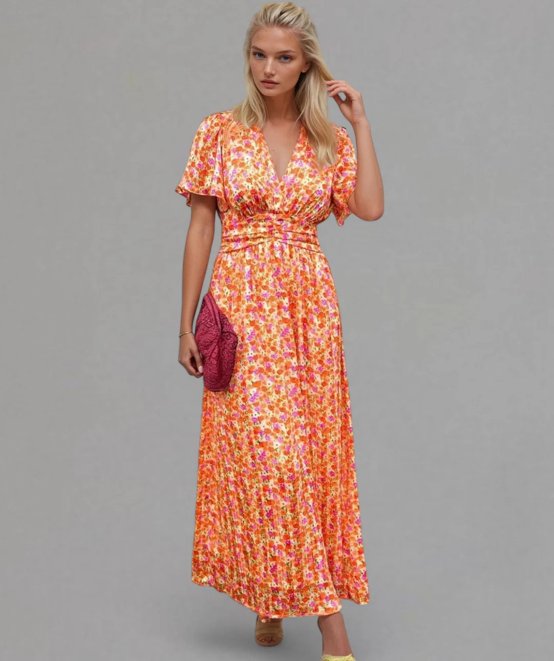 Sophia - Elegant V-Neck Maxi Dress
