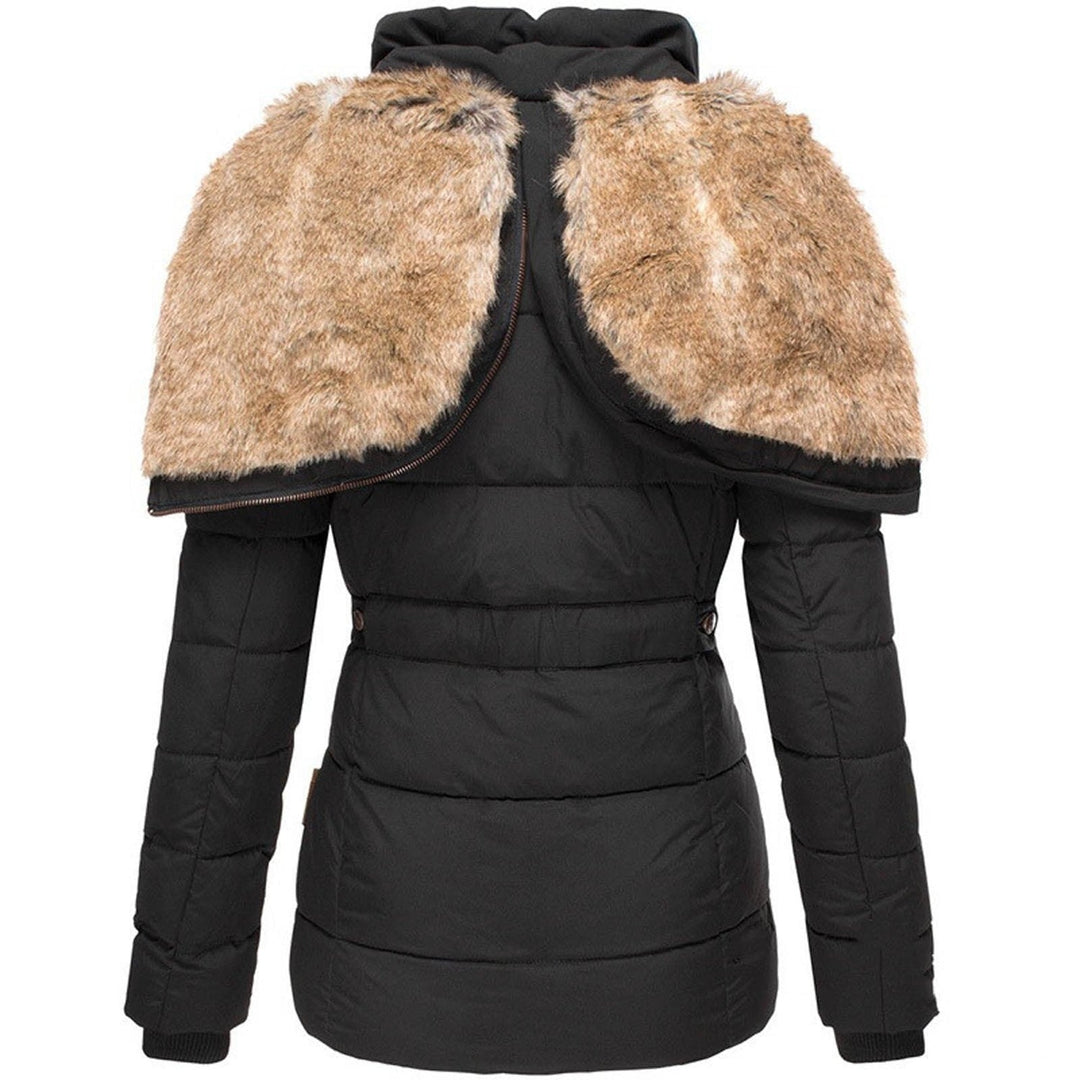 Women’s Puffer Jacket with Faux Fur Hood