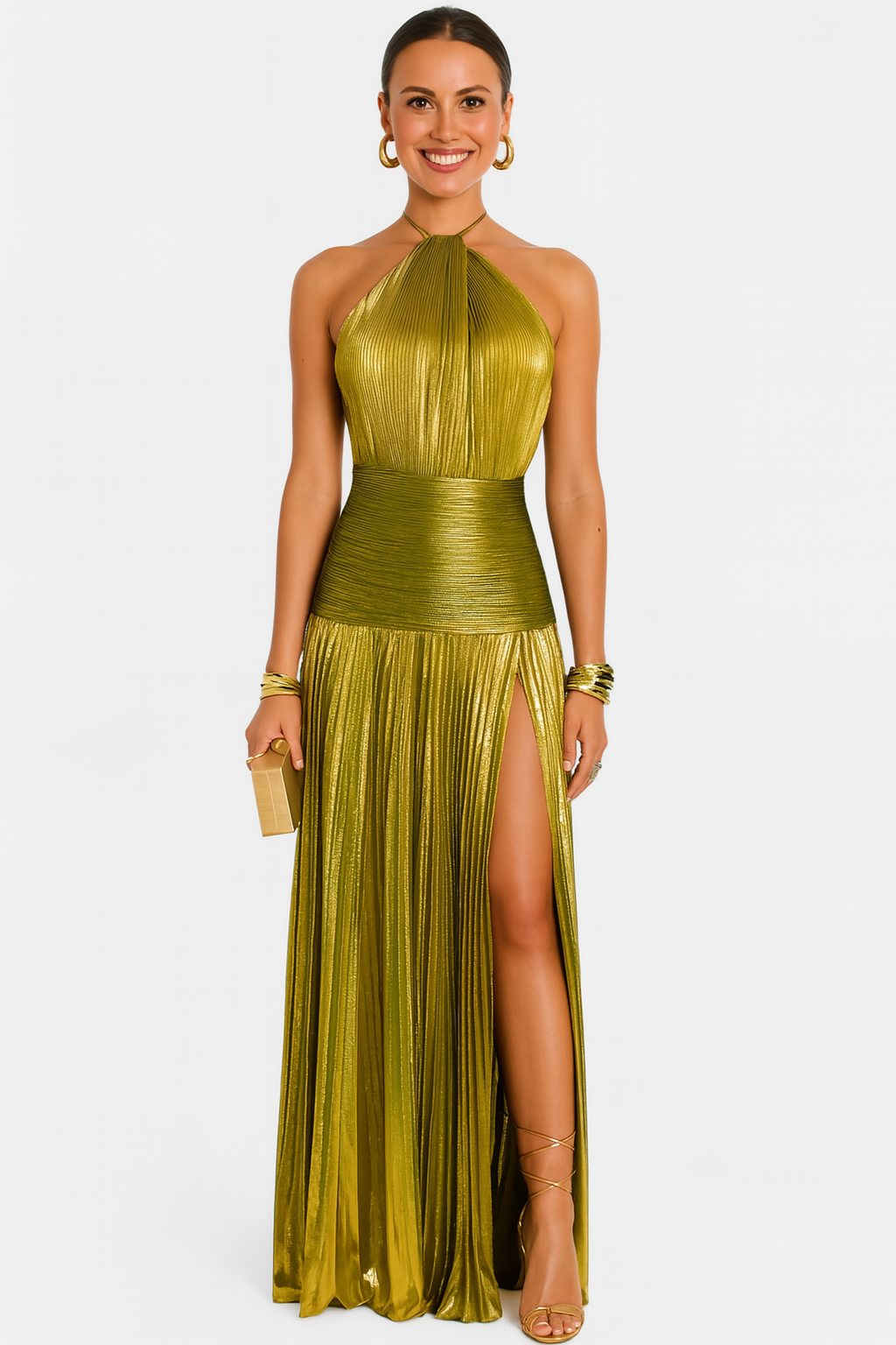 LORETTE | Metallic open-back dress
