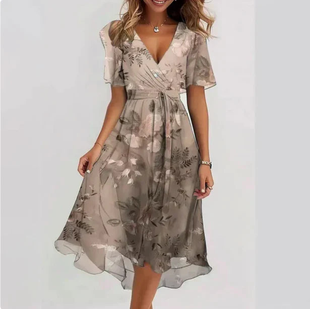 MATILDA - ELEGANT MAXI DRESS WITH V-NECK