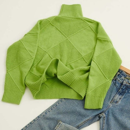 DANIE | Trendy High Neck Knit Sweater