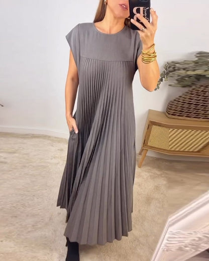 Ella - Classic Pleated Midi Dress