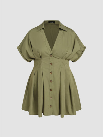 FRANCESCA | Chic Collar Ruffle Dress