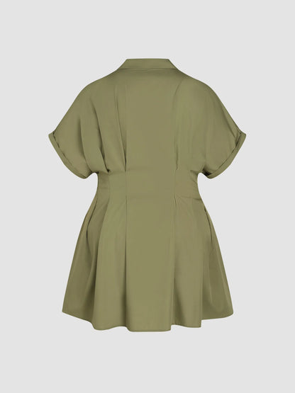 FRANCESCA | Chic Collar Ruffle Dress