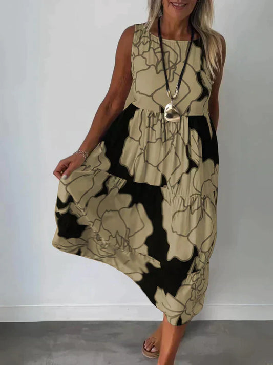 KATHLEEN | SLEEVELESS DRESS WITH PRINT