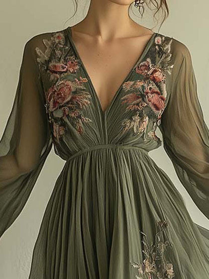 Elena - Floral Print Maxi Dress