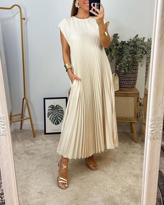 Ella - Classic Pleated Midi Dress