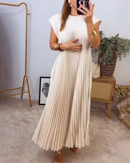 Ella - Classic Pleated Midi Dress
