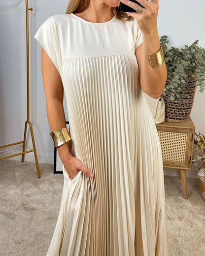 Ella - Classic Pleated Midi Dress