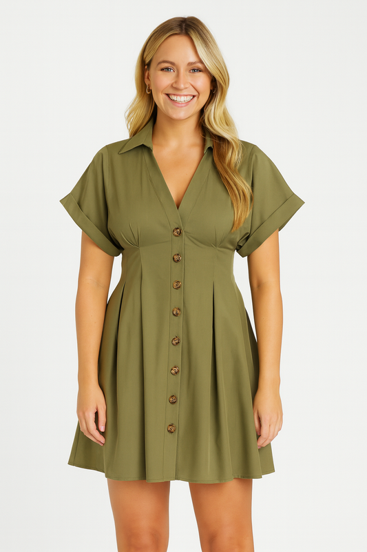 FRANCESCA | Chic Collar Ruffle Dress