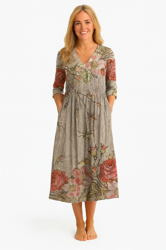 CATALINA | Linen Floral Midi