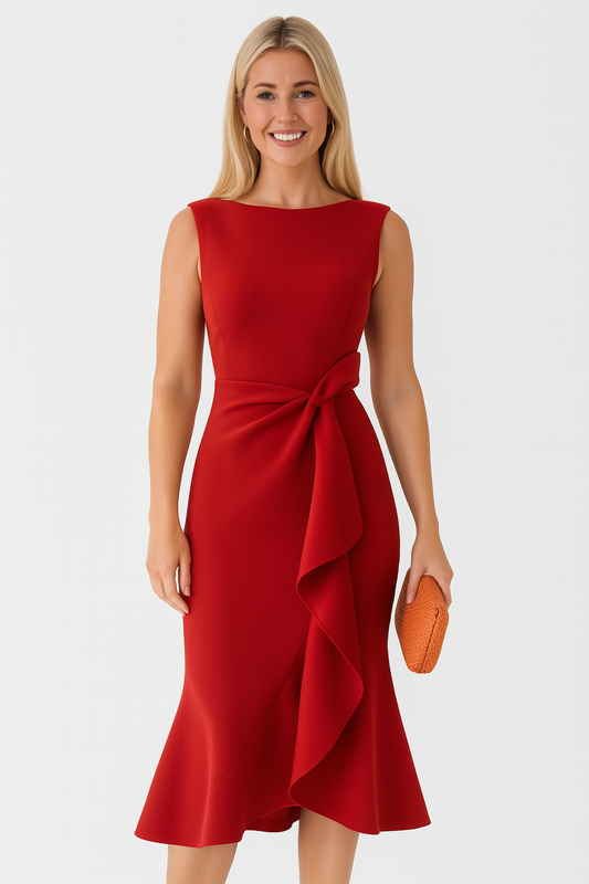 LUCIA | Draped Asymmetric Midi