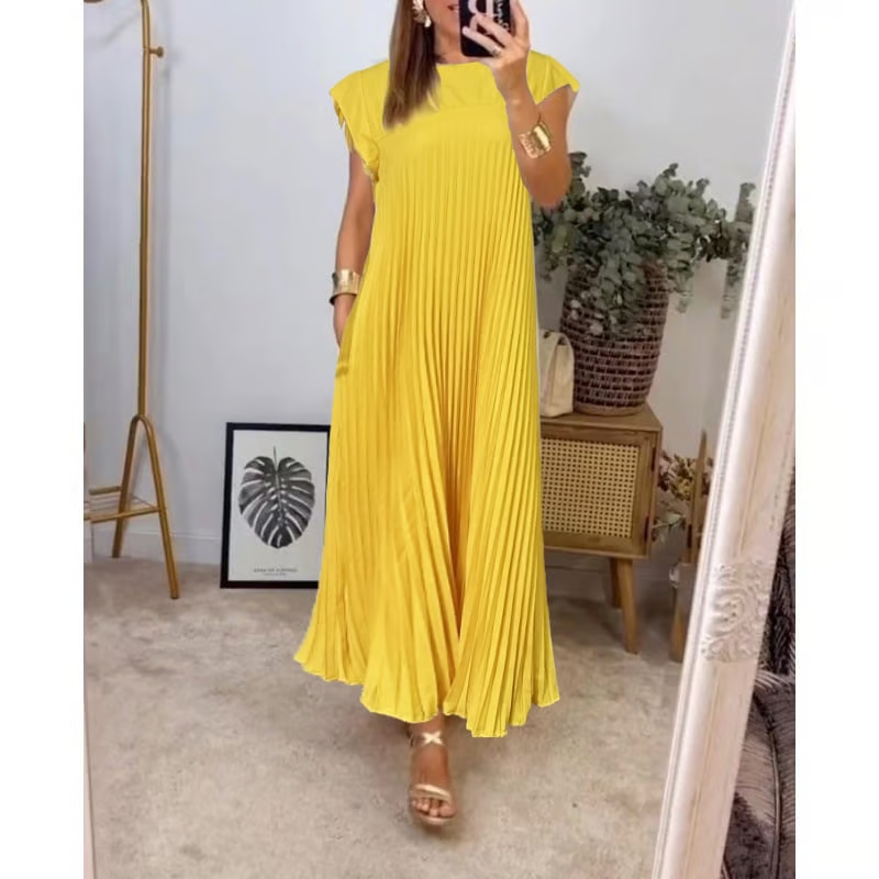 Ella - Classic Pleated Midi Dress