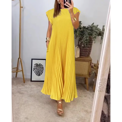 Ella - Classic Pleated Midi Dress