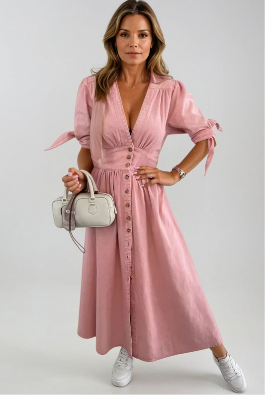 Aveline |  Denim Midi Dress