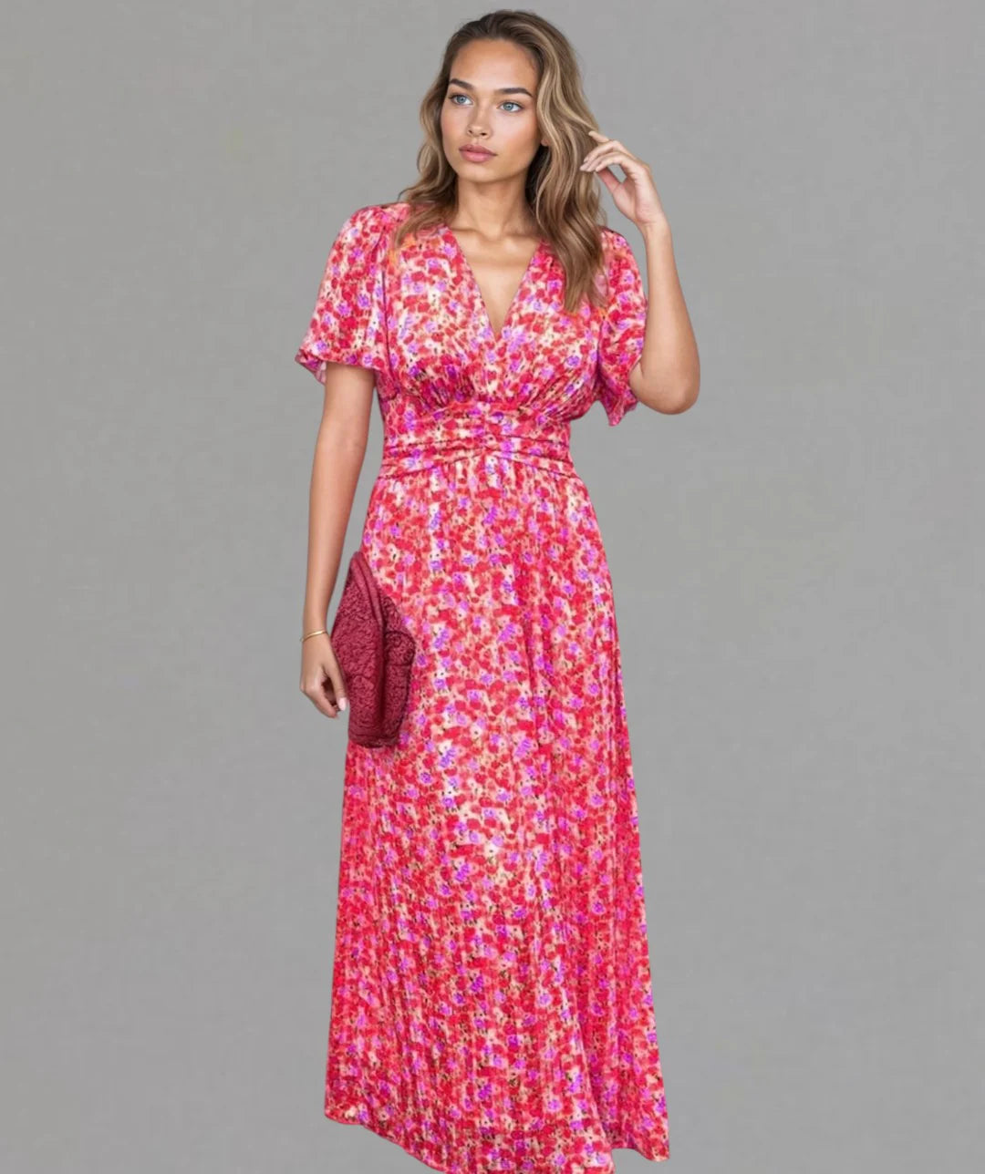 Sophia - Elegant V-Neck Maxi Dress