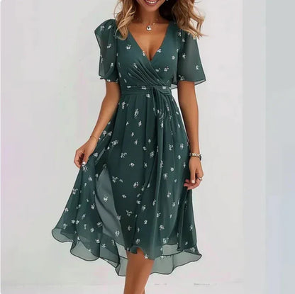 MATILDA - ELEGANT MAXI DRESS WITH V-NECK